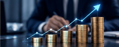 Photo réaliste illustrant la levée de fonds et la croissance du capital